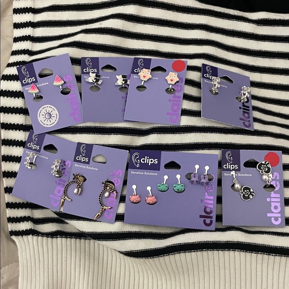 Claire clips sensitive solution earrings bundle